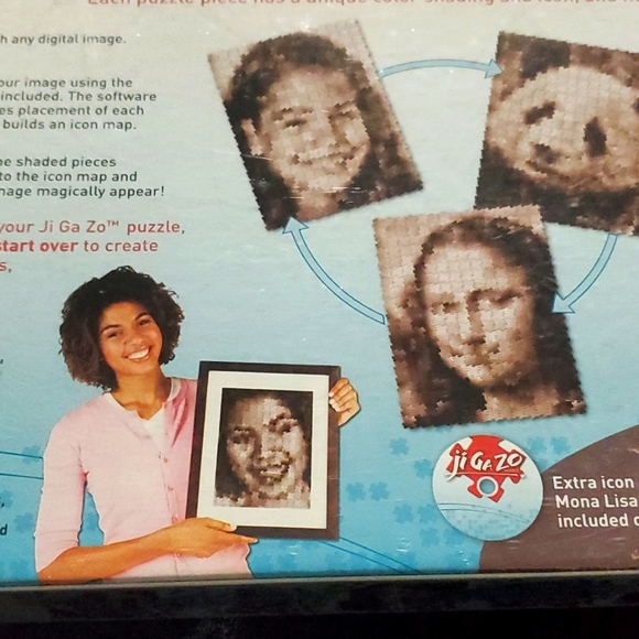 : sealed Hasbro Ji Ga Zo 300 piece puzzle sepia build your own mosaic style - Picture 10 of 11